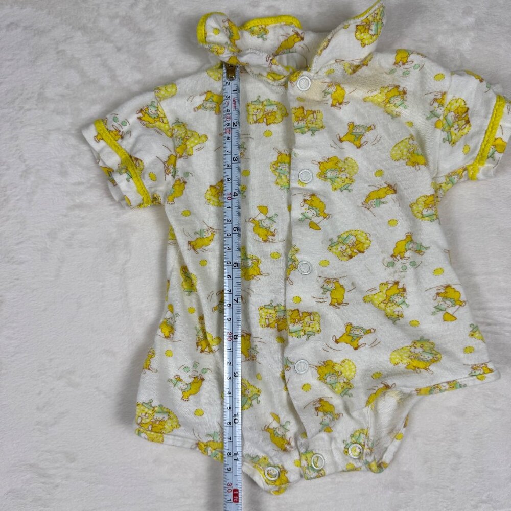 Vintage Carters Infant Baby Yellow Clown One Piece Outfit 0-3 Months - Picture 6 of 7